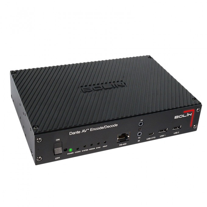 Трансивер Dante AV (энкодер\декодер), поддержка 4K60, 1080p60, HDMI вых., POE++ 802.3bt, 12VDC BOLIN D20H